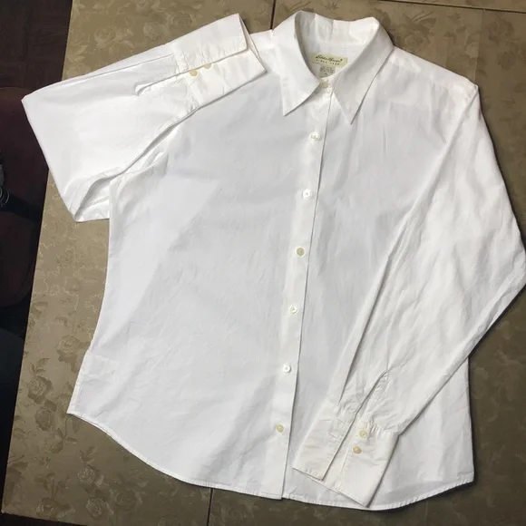 Eddie Bauer Women’s Button Front, French Cuff Cotton Poplin Shirt - Picture 3 of 8